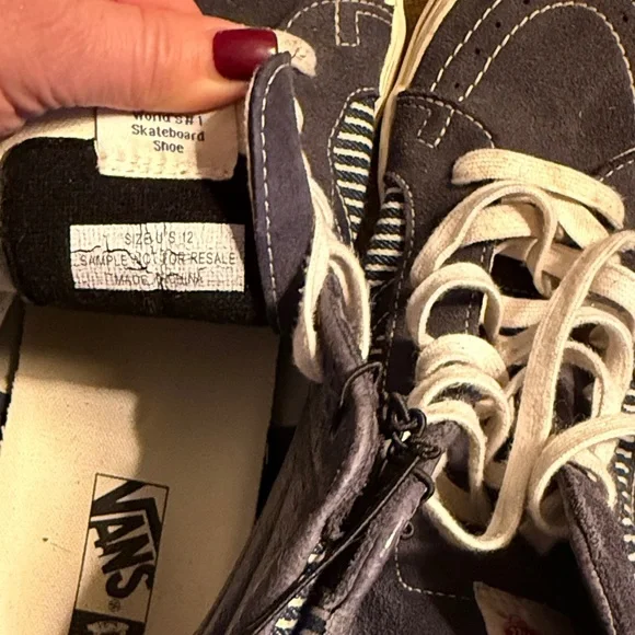 Vans Blue reissue Parisian night sk8-hi High-Top Sneakers Vault, Rare, size 12 - Picture 6 of 12